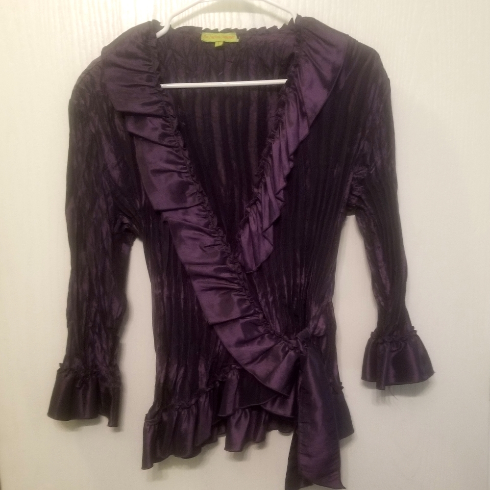 ❤SALE! Deep Purple Side Tie Jacket/Blazer-NWOT